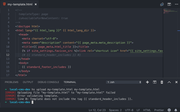 captura de pantalla de un error fatal - CMS CLI captura de pantalla de un error fatal - CMS CLI